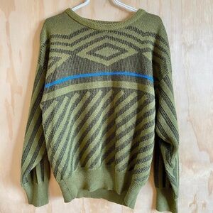 Vintage Studio Sportswear | Wool Blend Grandpa-Style Crewneck Knit Sweater